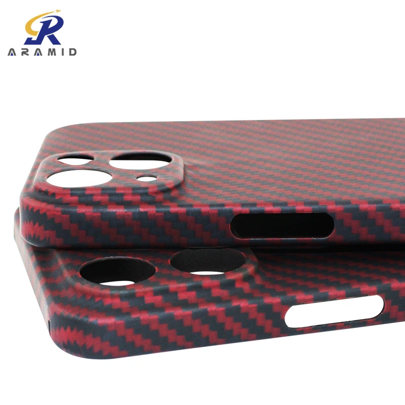 Großhandel in Kevlar Handy-Tasche geeignet für iPhone13 Mini Handy Schwarz Rot Fine Hole Kamera Hot Verkauf Gut Hochwertige Stoßfeste Handyhülle