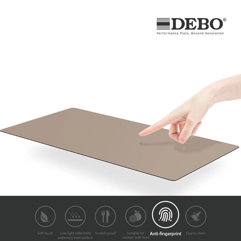 Commercial Debo 12mm Soft Touch High Pressure Laminate Sheets HPL Cleantop Anti-Fingerprint Board for Furniture Surface