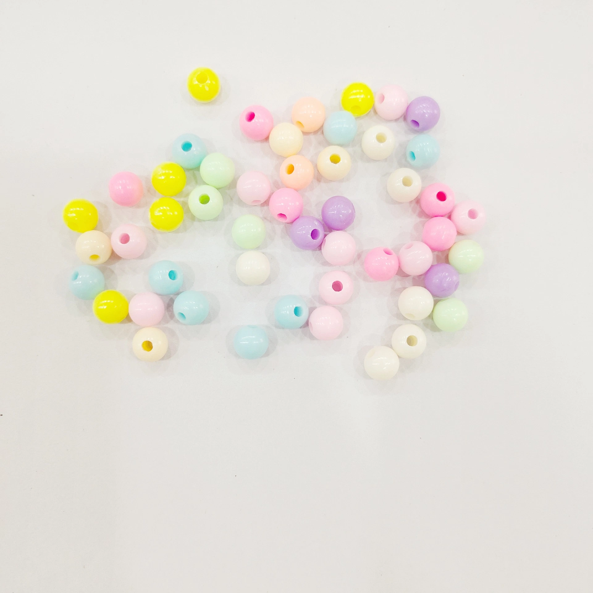 Kinder Acryl Kunststoff Perlen gerade Loch Candy Farbe DIY Zubehör Perlen