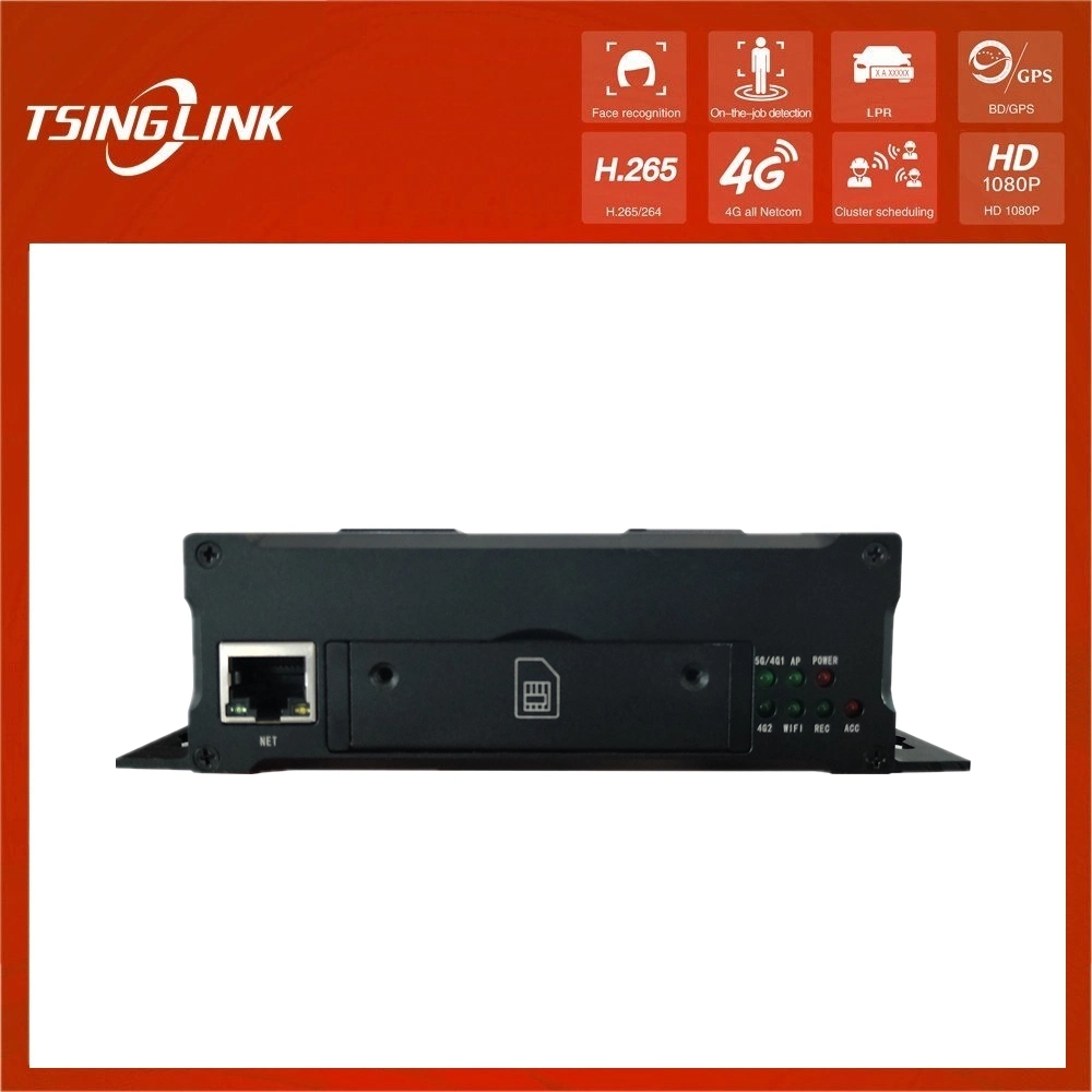 LPR Smart 5g GPS Mobile DVR 1080p TF 1t almacenamiento local Vigilancia de camiones Control de plataforma remota H. 265 4CH 4G Mini coche Escuela de autobuses vehículo inalámbrico MDVR