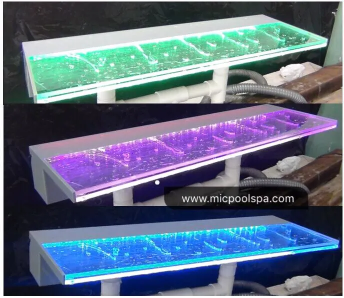 RGB LED Light Acrylic Spillway Water Curtain Pool Fountain Swimming Fountain