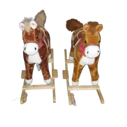 Custom Kids Ride on Trojan Electrical Plush Wooden Rocking Horse Toy Manufacturer
