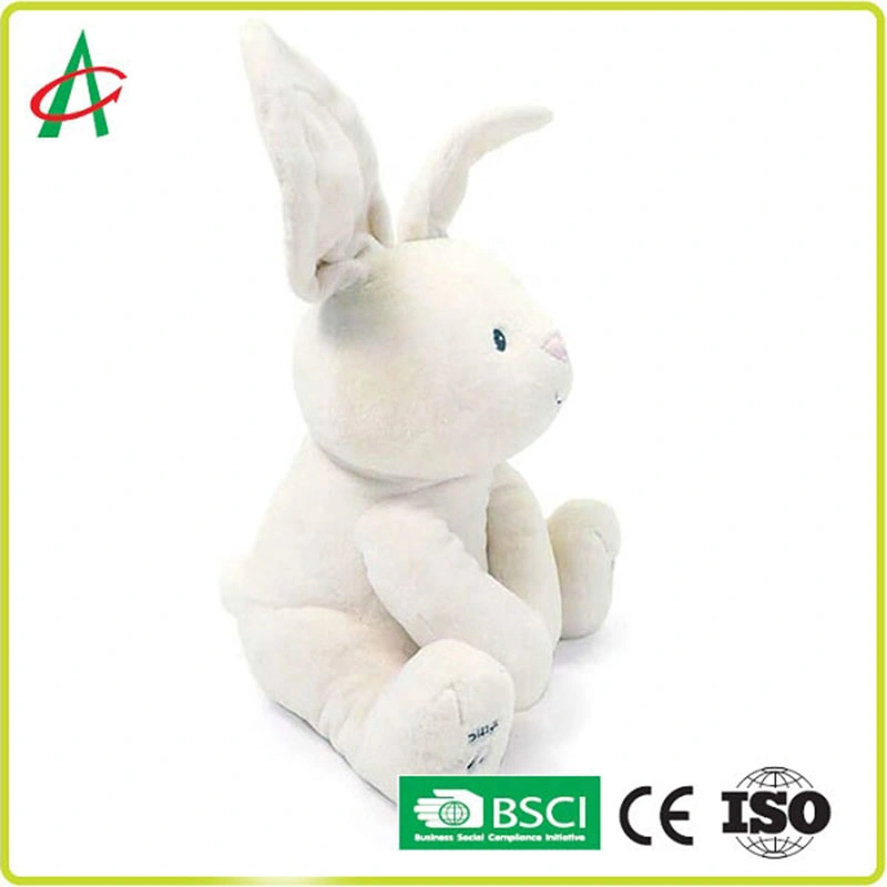 Custom High quality/High cost performance  Children Eduational Toys White Plush Rabbit Stuffed Animals with Music