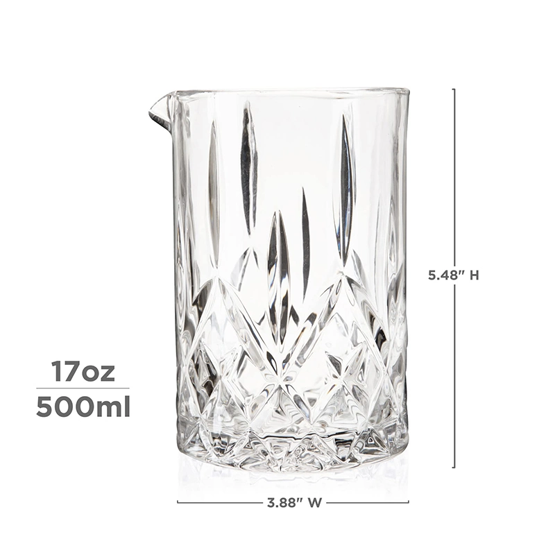 Cocktail Mischglas Großhandel/Lieferant 500ml maßgeschneiderte Hand geblasen Crystal mischen Glas mit dickem Boden für Bar