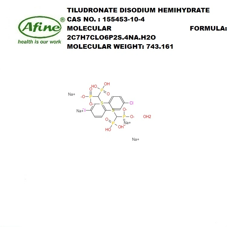 CAS 155453-10-4 Tetrasodium, [ (4-chlorophenyl) Sulfanyl-[Hydroxy (oxido) Phosphoryl]Methyl]-Hydroxyphosphinate, Hydrate/Tiludronate Disodium Hemihydrate