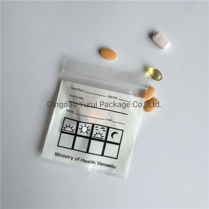 Write-on Labels Poly Disposable Travel Medicine Organizer Storage Zipper Pills Baggies