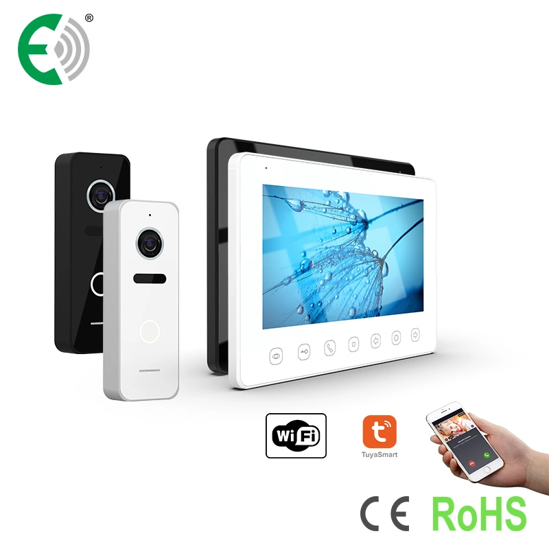 4-Wire 1080P 7 Inches Smart Intercom Video Doorphone Kit with Touch Buttons