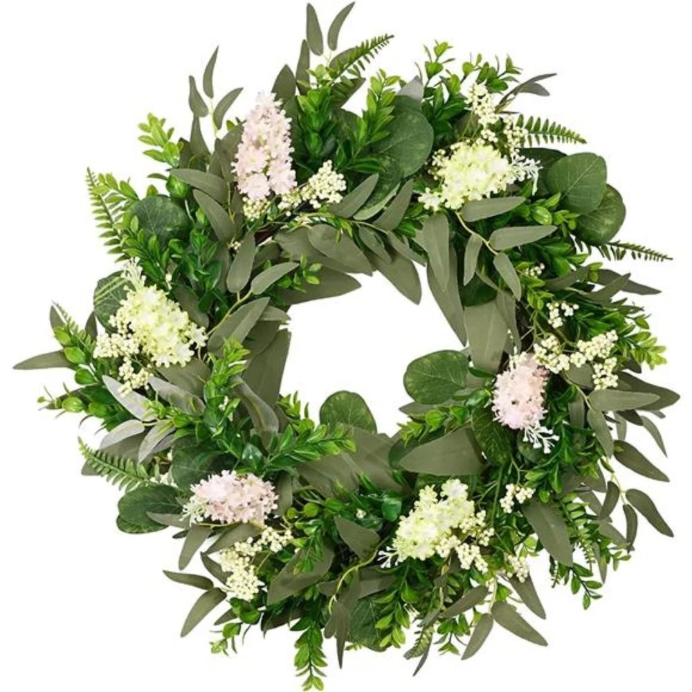 Christmas Wreath Decorative Green Leaves Baby Shower Garland Artificial Flower Wreath