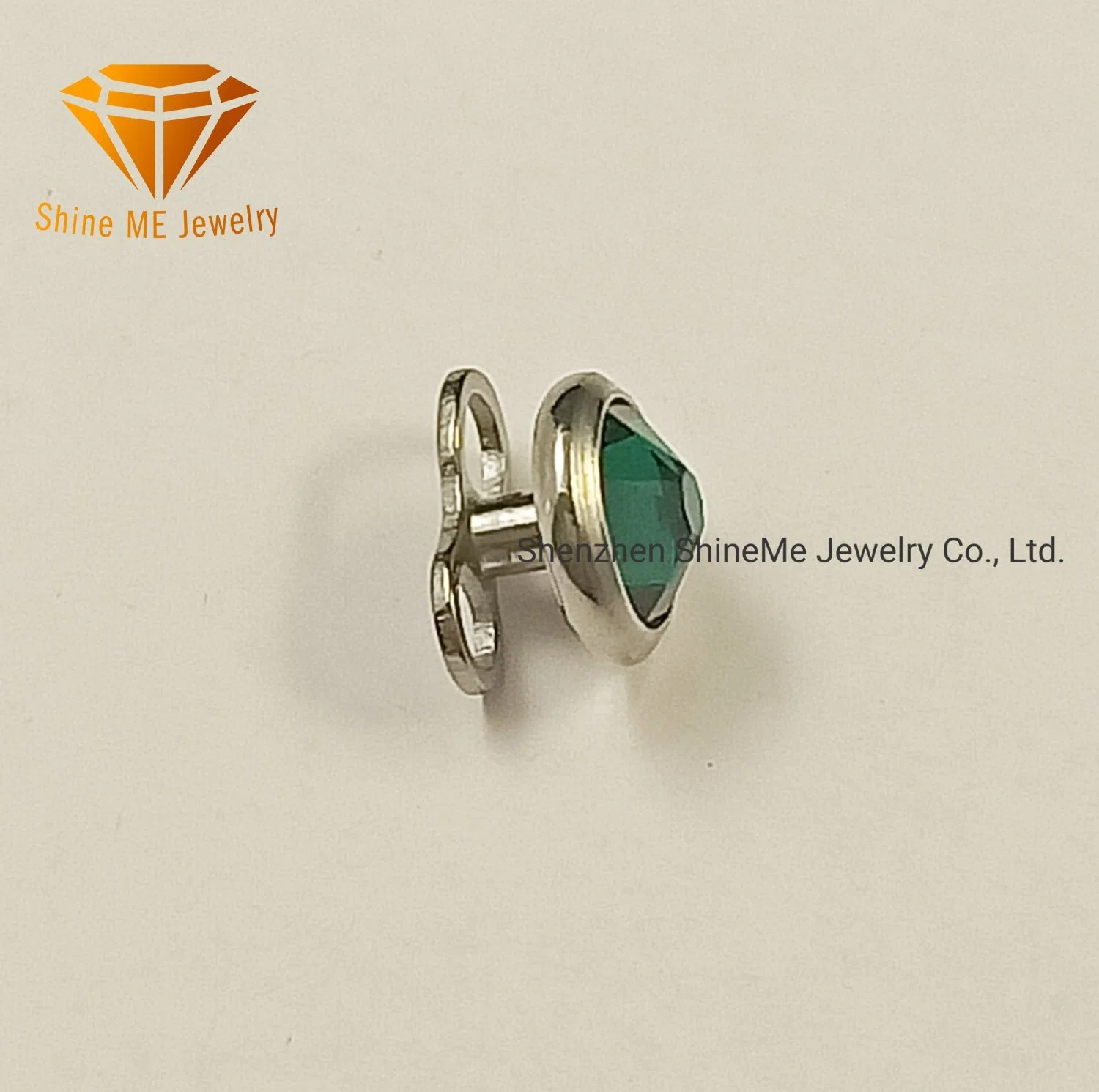 High quality/High cost performance  Fashion Jewelry G23 Titanium Body Piercing Green Stone Surface Anchor 	Tda-42