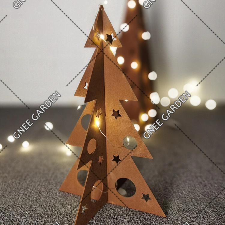 Hot Sale Tabletop Home Decoration Solid Rusty Christmas Trees