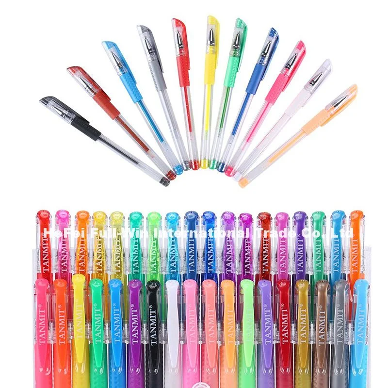 BSCI Audited Factory 5 PCS Gel Pens in PVC Bag Customized Designs Drawing Kit Stationery and Office Stationery