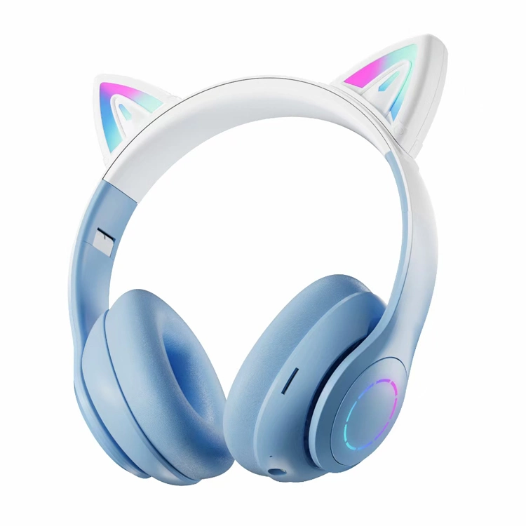 5% off Amazon LED Flash Cute Cat Ear Bt Wireless Headphone Foldable for Girls Headphones 3.5mm Aux TF Card with Mic