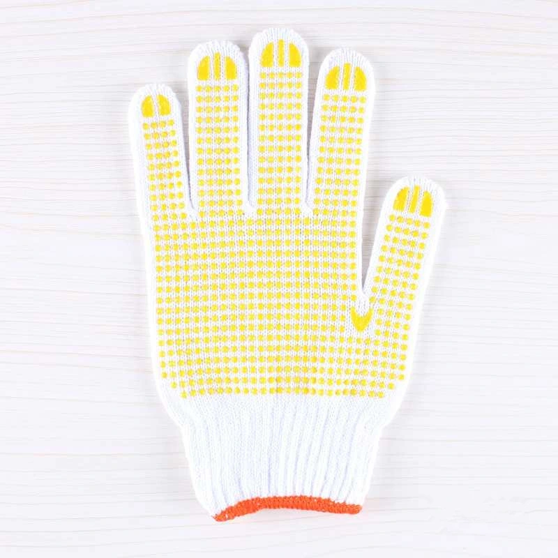 Guantes de PVC con puntos Guantes de punto de algodón con guantes de trabajo de puntos