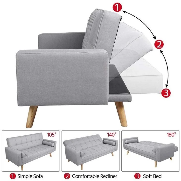 Modern Living Room Home Furniture Lounge Fabric Recliner Folding Function Sofa Bed