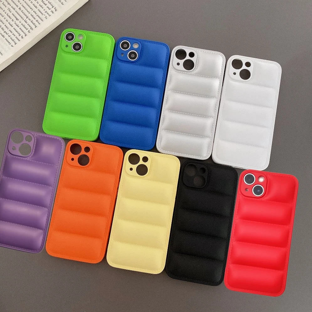 North Color Puffer Phone Case Camera Lens Protective Puffer Case Down Jacket Cover for iPhone 14 PRO Max