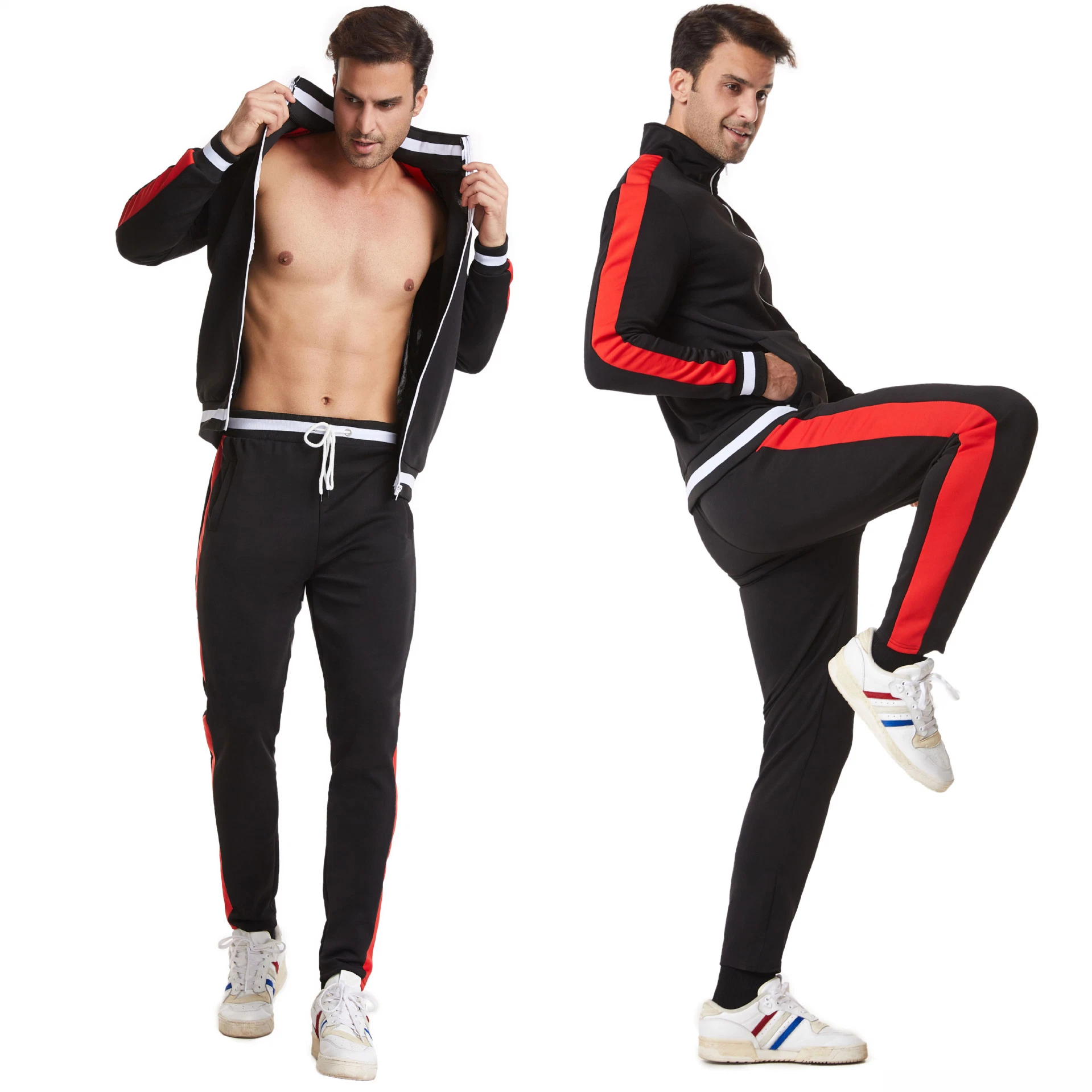 Custom Hombre de Actiwear Full Zip cálido Tracksuit Deportes conjunto Casual Suéter para hombre