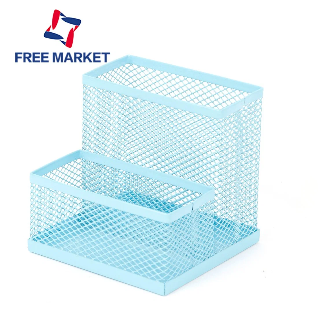 Desk Drawer Organizer Metal Mesh Drawer Organizer Tray for Office or Home Supplies Desktop Storage Stationery, 2 Compartments