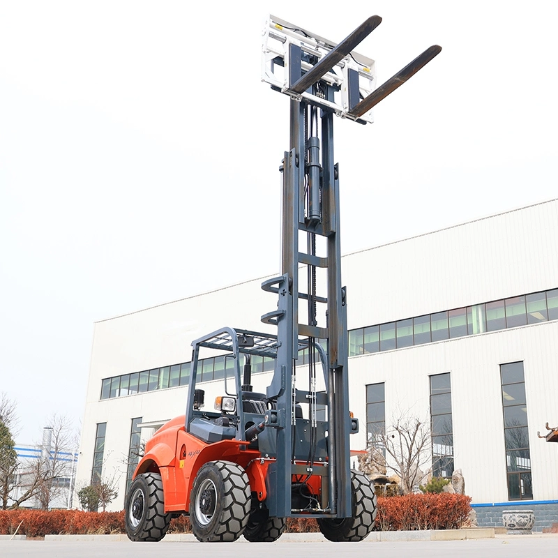 China Manufacturer New Forklift 4WD Diesel Forklift Trucks Reliable Pump Component ISO CE Certified Farm Used Offroad Forklift