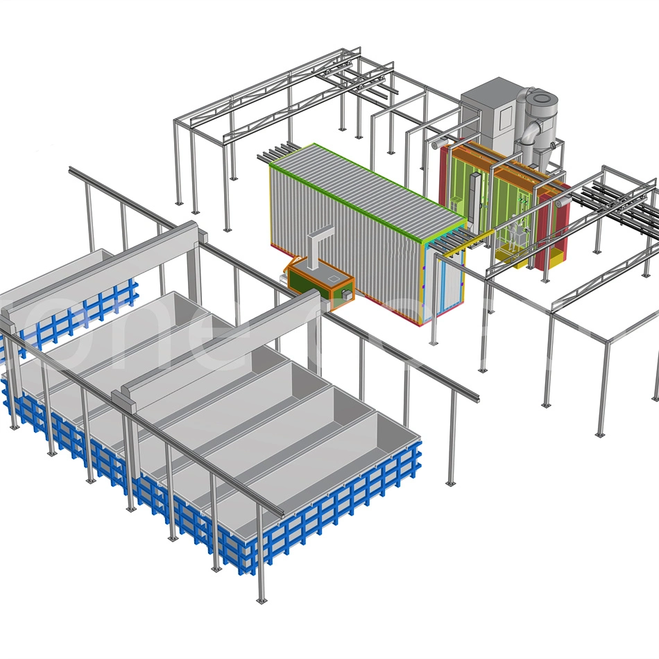 Customized Full Automatic Powder Coating Paint Line Systems Automatic Spray Painting Booth Equipment