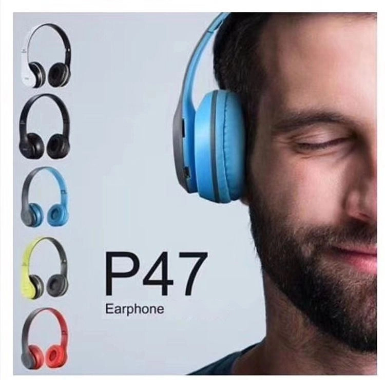 Hot sale P47 casque sans fil microphone mains libres avec carte mémoire