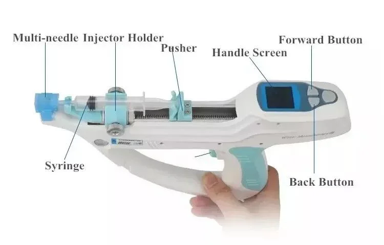 Appareil de beauté faciale aiguille de Mésogun injecteur peau blanchissant rajeunissement acné Pistolet méso de levage de la face de traitement