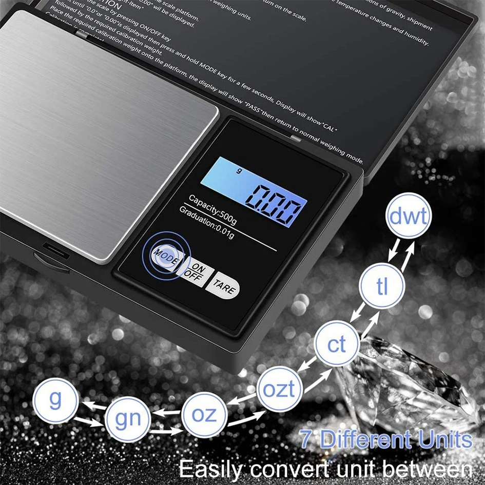 Digital Scale 500g 0.01g 7 Measure Units Kitchen Scale