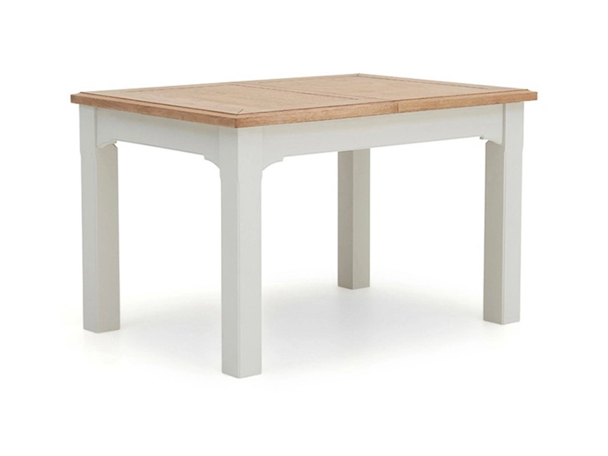 Wholesale/Supplier Nordic Home Furniture Small Solid Oak with White Grey Painting Extending Ding Table Ding Room Restaurant Nova Oak with MDF Veneer Extension Wooden Tab