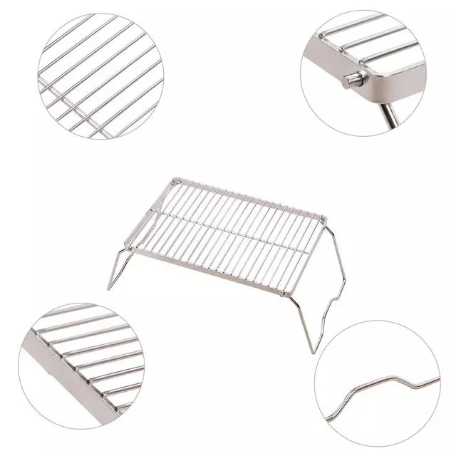 Muelle de OEM horno portátil de la fábrica de personalización de Rack Barbacoa Piscina DE ACERO INOXIDABLE Barbacoa Grill Plegable de Alta Calidad