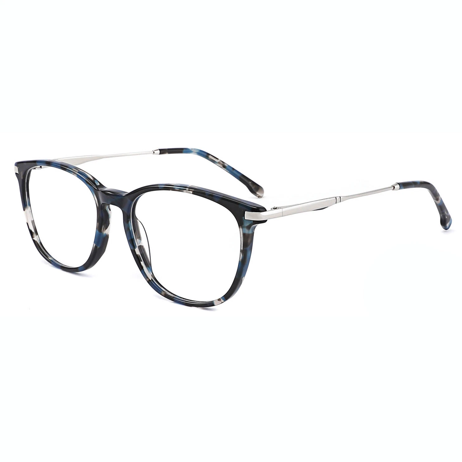 Listos los bienes de estilo moda Demi gafas de acetato para hombres moda retro de templo de metal decorativos marcos de óptica