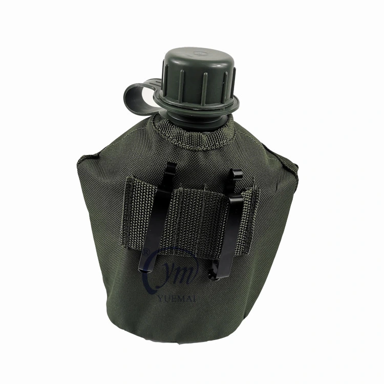 Plastic Olive Army Military Water Bottle Canteen with Aluminium Cup