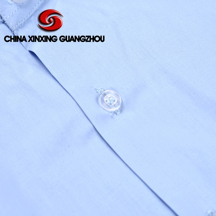 China Xinxing Custom Langarm Polyester Baumwolle Militär Polizei Blau Office Herrenshirt