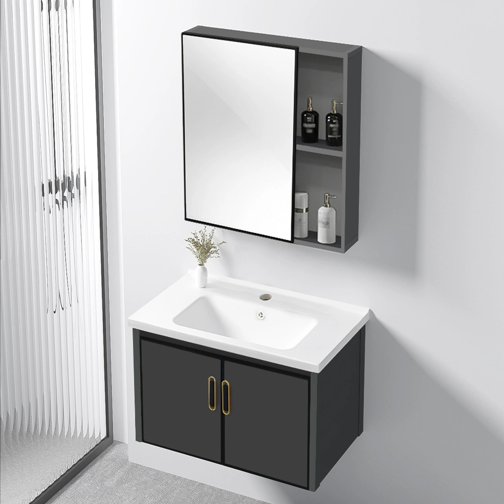 Aluminum Wall Mounted Rectangular Bathroom Vanities Mirror Cabinet