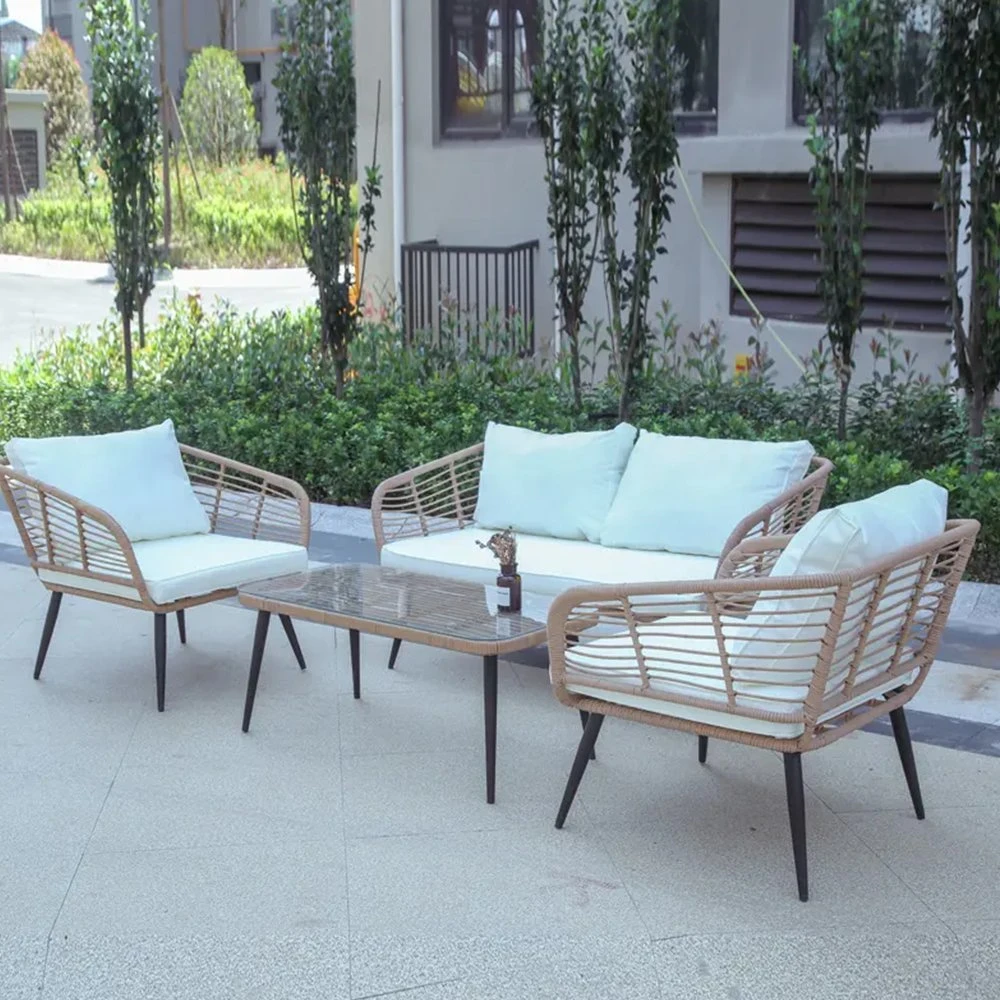 Garden PE Rattan Furniture High quality/High cost performance  Outdoor Furniture Durable Hot Sale PE Rattan Sofa Set with Coffee Table