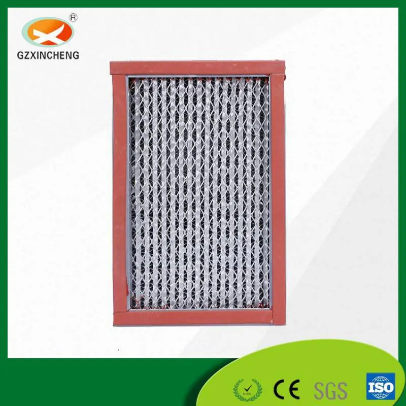 High Temperature Resistance Pleated Fiber Glass HEPA Filter with Galvanized Frame