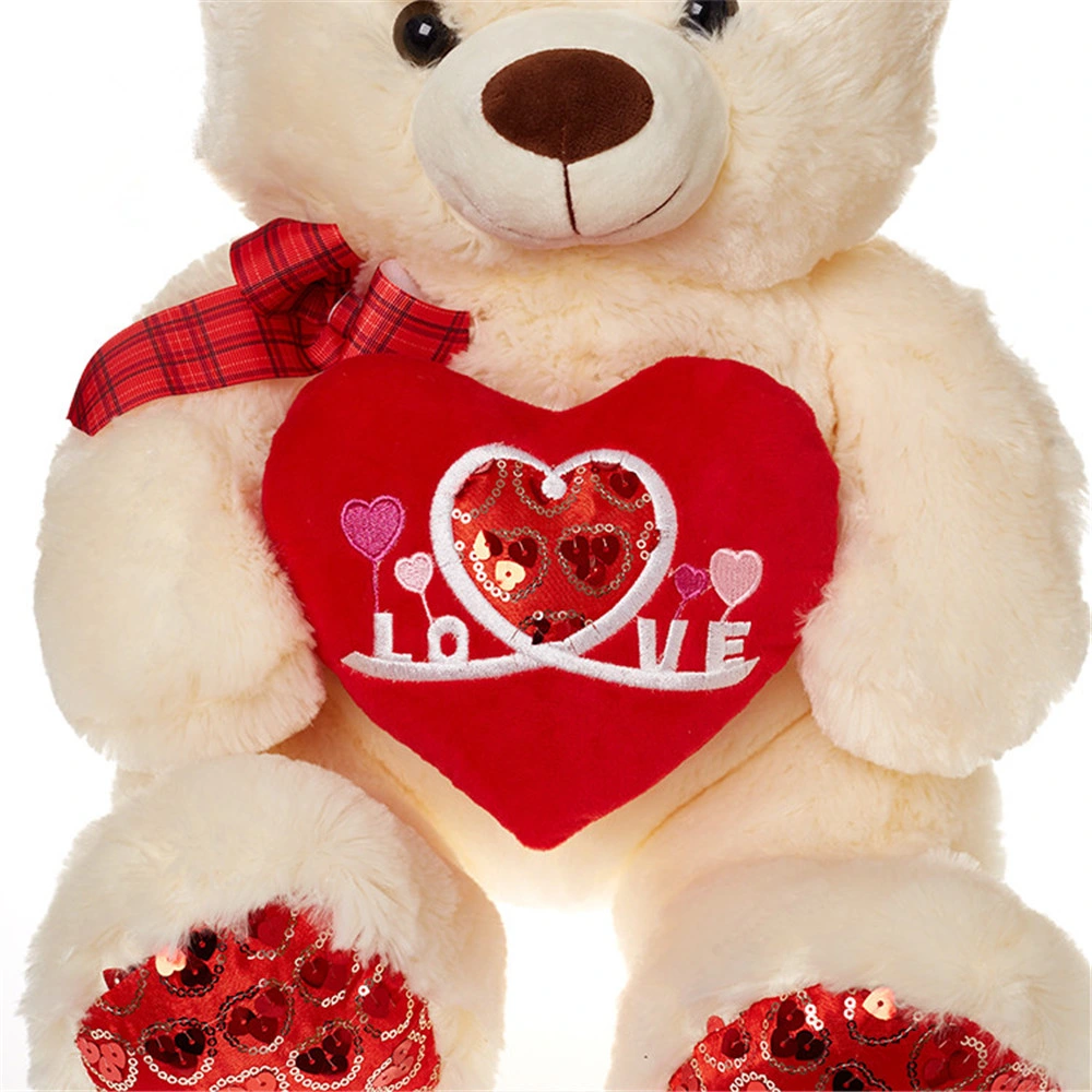 Rotes Herz gefüllte Tiere Spielzeug Plüsch Teddybär mit Herz