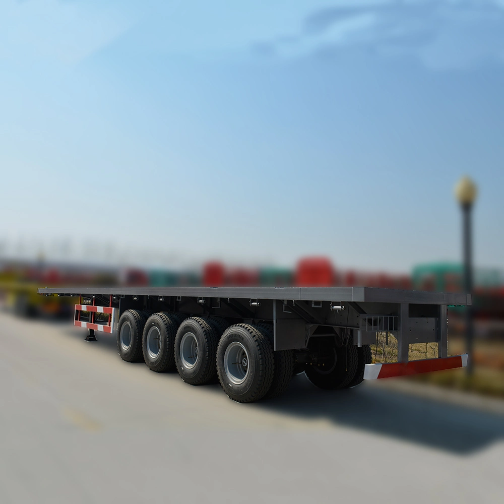 3 4 Axles Flatbed Container Gooseneck Excavator Transport Semi Trailer Trucks 100 Ton Lowbed Truck Trailers