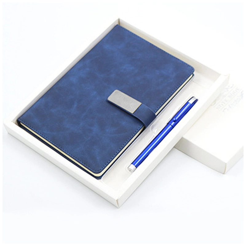 Business Magnetic PU Promotion Gift Leather Paper Printing Notebook