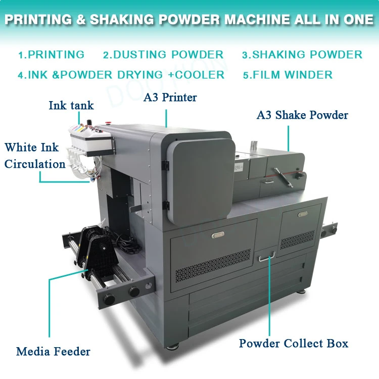 37cm Dtf Printer and Powder Shaker Dryer All in One for White Toner Printing