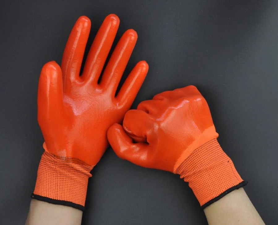 Oil Stain Resistant Waterproof 13gauge PVC Full Immersion Work Gloves