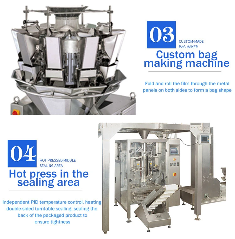 Fully Automatic Multifunction Vertical Rice Grain Nut Popcorn Potato Chips Nitrogen Packing Machine