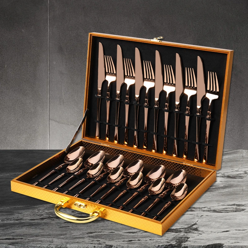 24-Piece Juego de caja de regalo de acero inoxidable cuchillo de bistec y.. Horquilla