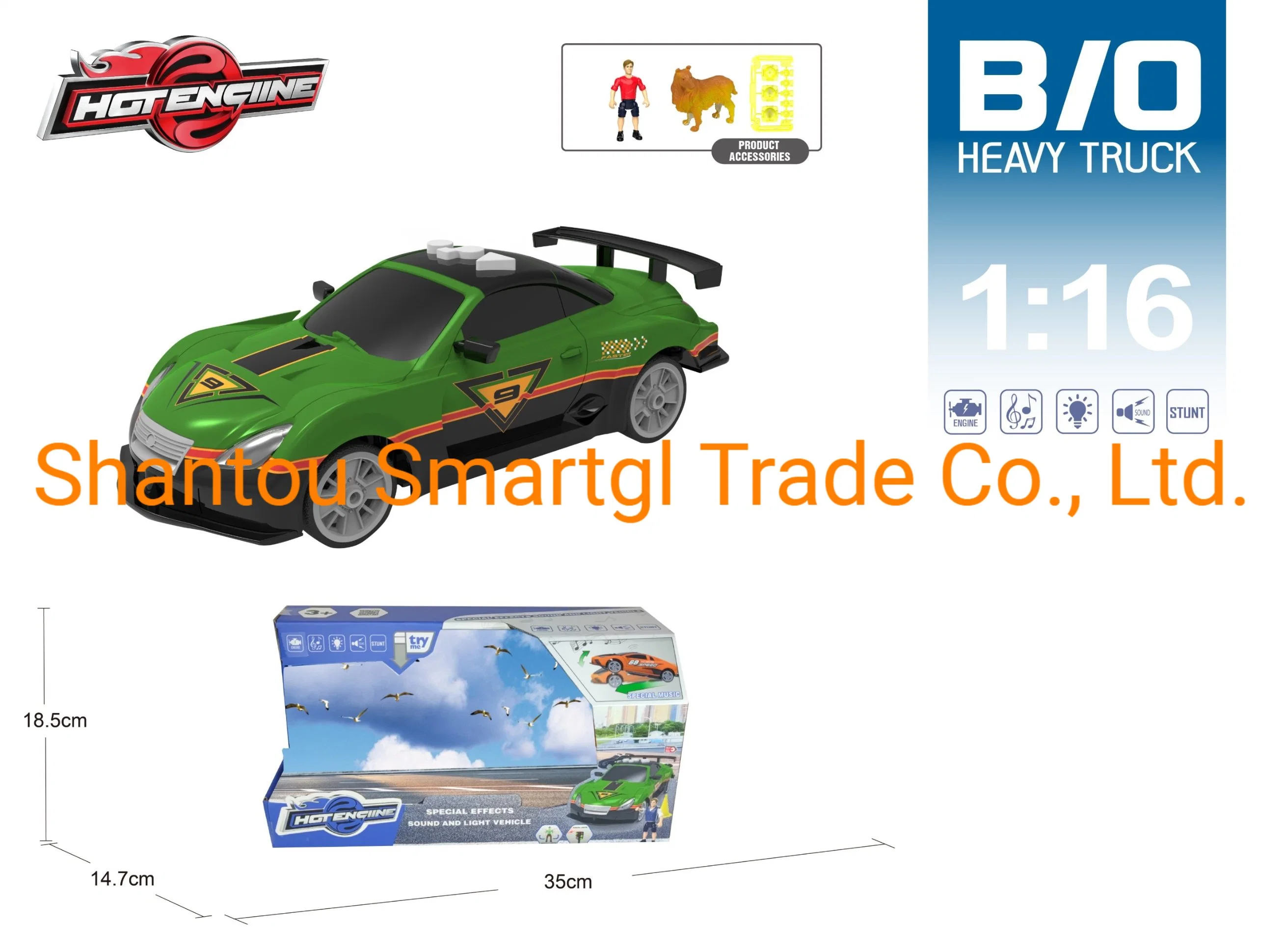 1: 16 Scale Battery Operating Car Electric Car with Lights & Sounds