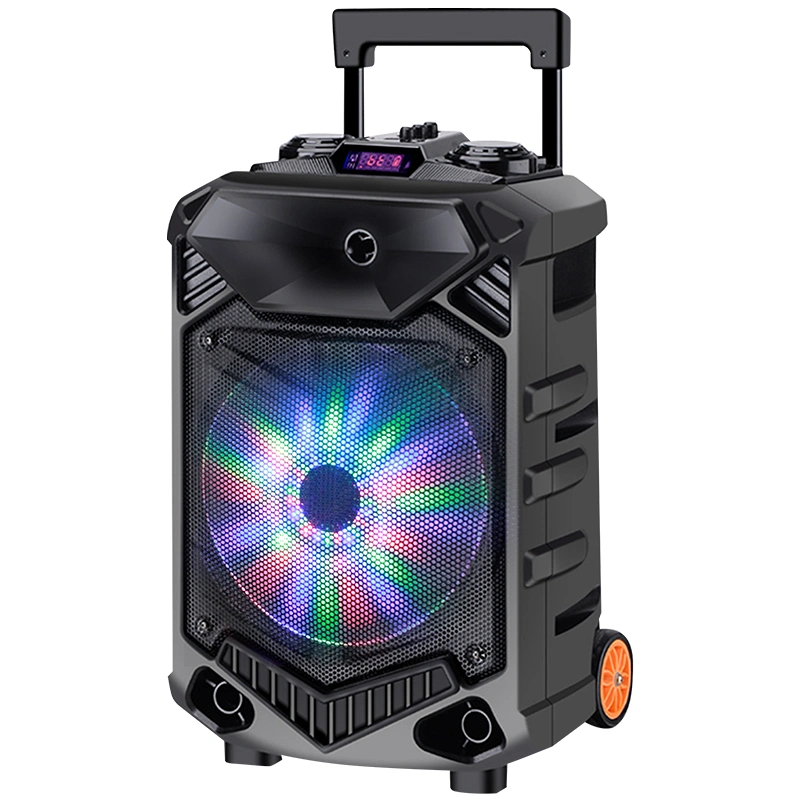 Rechargeable Trolley Wireless Bluetooth Speaker with USB SD Wireless Mic and Light