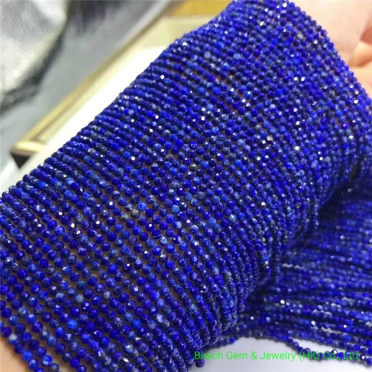 Lapis Gemstone Beads ronda 2mm corte facetas para joyería