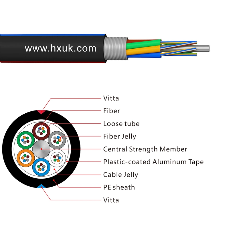 Single Mode Armoured Fibre Optic Cable GYTA 6/12/24 Core Cable Gpon Olt