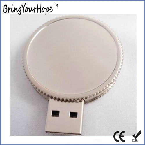 Silver Metal Coin USB Flash Disk