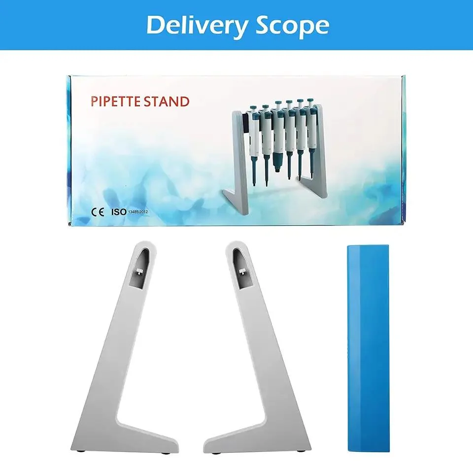 Lab Equipment Pipette Stand Holder L Shape Pipette Stand for 8PCS Micropipettes