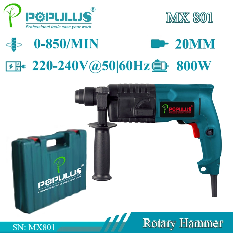 Populus nova chegada Qualidade Industrial Martelo perfurador Power Tools 800W Martelo eléctrico