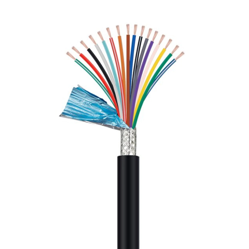 UL20276 High Flexible Date Transmission Cable 28AWG Multi Core PVC Jacket Shielded Power Signal Cable