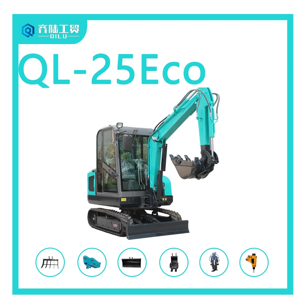 Qilu 2.5 Ton Agricultural Excavator Using Environmentally Friendly Diesel Engine Support Customized